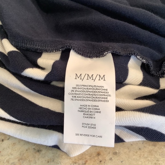 Cabi Navy Blue & White Stripes Lightweight Top Size Medium EUC Lighthouse Tee - Picture 9 of 10